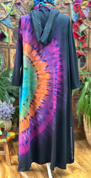 WILD CHILD BLACK TIE DYE OVERCOAT  M / L / XL