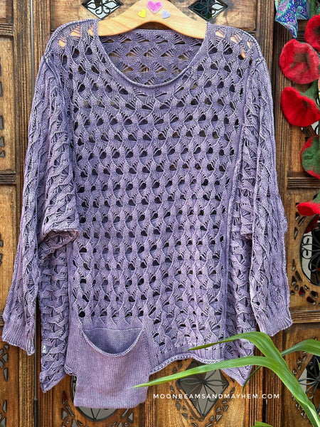 ECLECTIC PURPLE COTTON ART JUMPER SIZE  L / XL