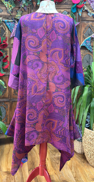 MYSTICAL PURPLE ART TUNIC / DRESS (L/XL) (S527)