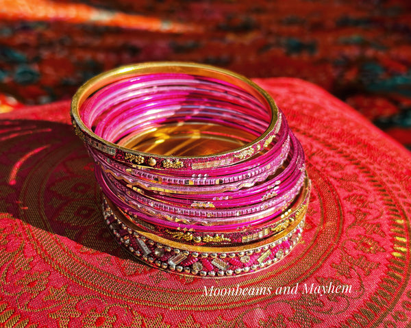 11 DELICIOUS INDIAN CARNIVAL ROSE BANGLES