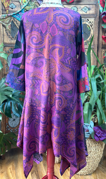 PURPLE ART TUNIC / DRESS (L/XL) S521