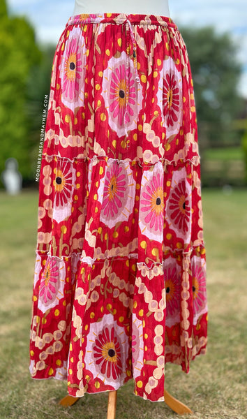 BEAUTIFUL FLORA BOHEMIAN SKIRT  (250)