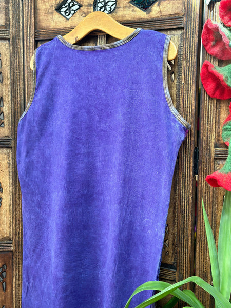 PURPLE WILD THING COTTON HIPPIE DRESS (OF 239) XL