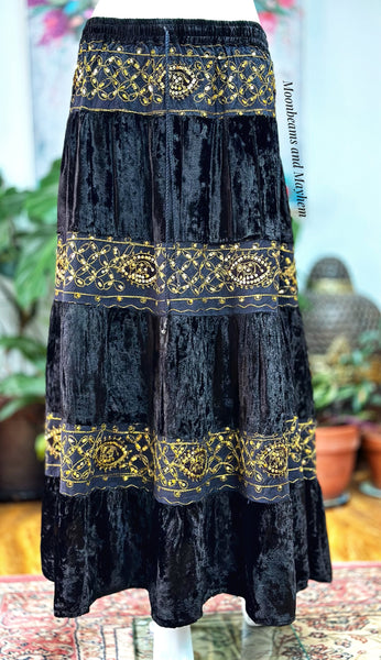 DIVINE BLACK VELVET JANIS SKIRT (Reg + Plus)