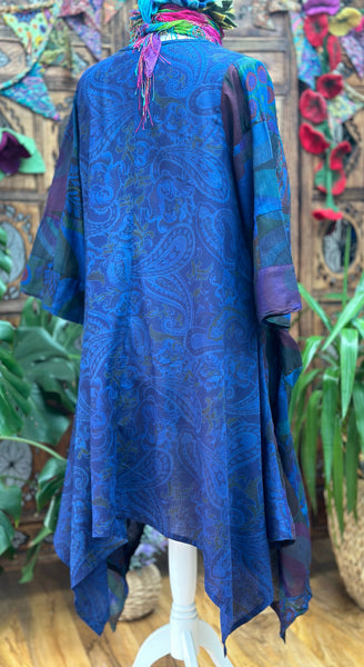 INDIGO BLUE ART TUNIC / DRESS (L/XL)