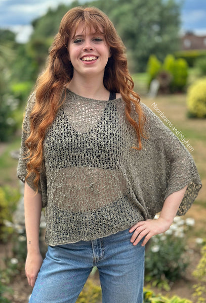 LOOSE WEAVE EARTHBOUND GREEN PULLOVER