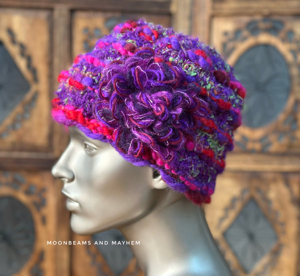 PURPLE BLOSSOM  WINTER HAT