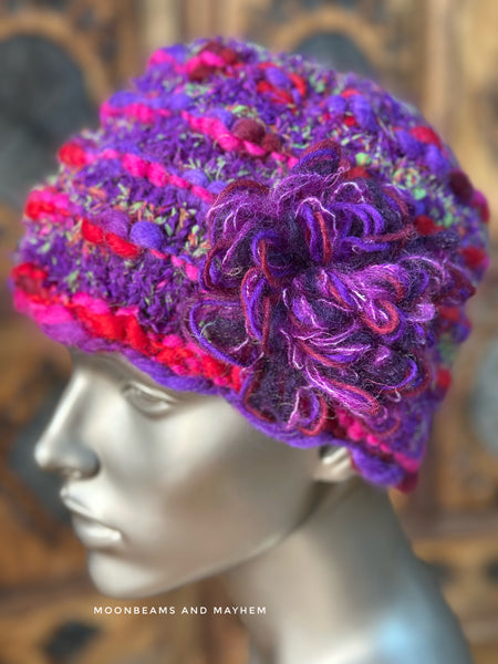 PURPLE BLOSSOM  WINTER HAT
