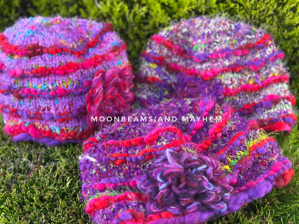 PURPLE BLOSSOM  WINTER HAT