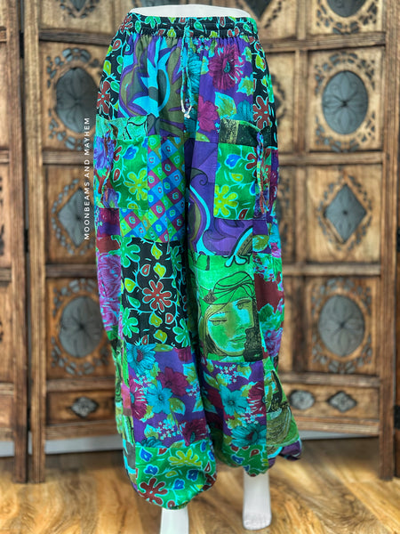 WILD BLOOMS HAREM TROUSERS UK 10 / 12 / 14 (078)