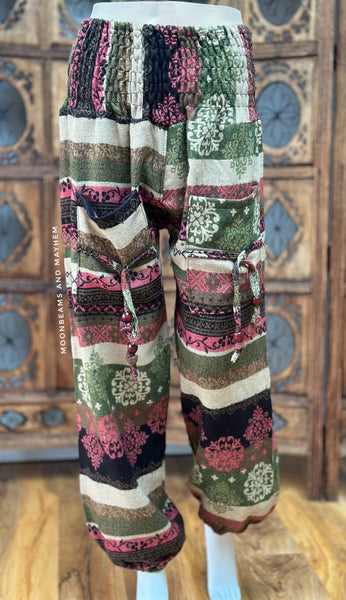 TREE TOPS FLEECE HAREM TROUSERS (S/M)