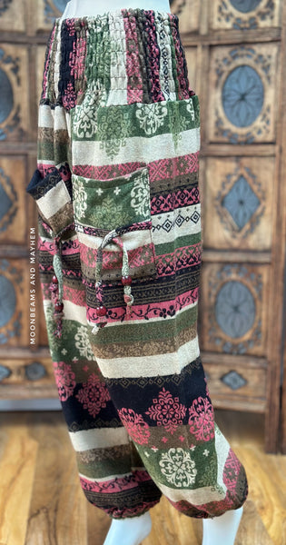 TREE TOPS FLEECE HAREM TROUSERS (S/M)