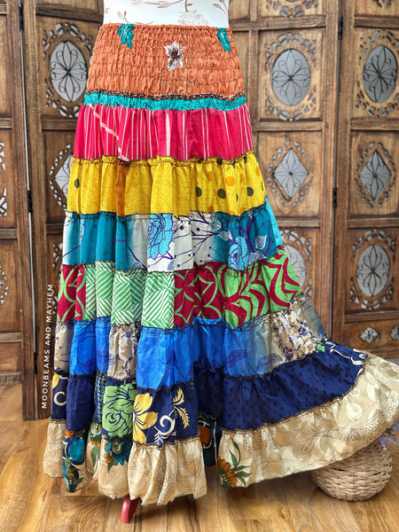 SHANGRI LA RUFFLE MAXI SKIRT (SR817) - MoonbeamsandMayhem