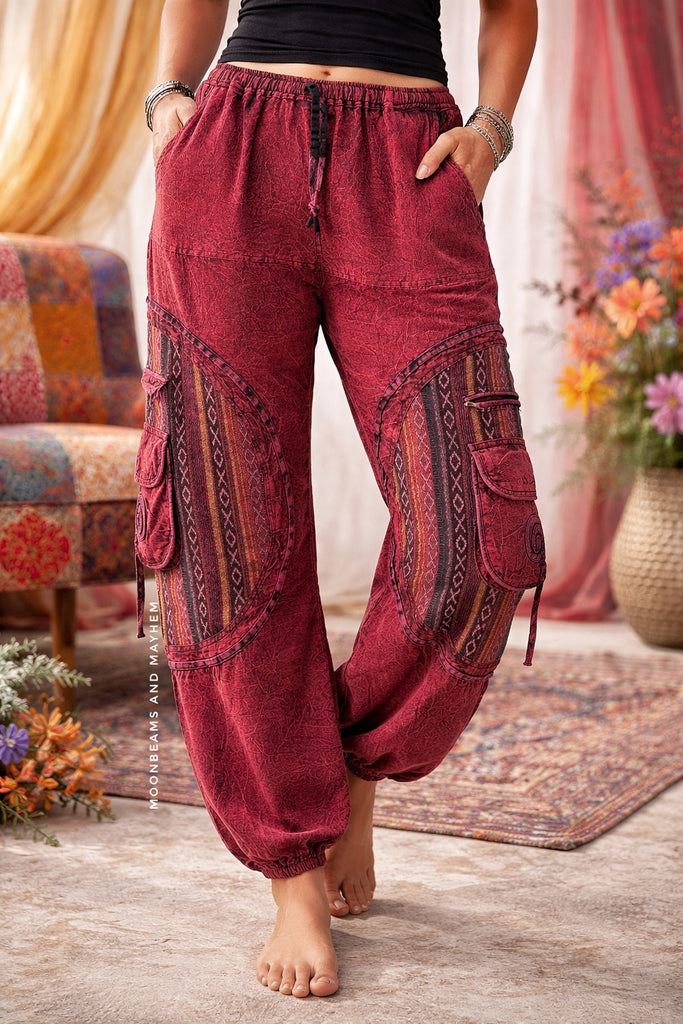 SPIRITFLOW TROUSERS - WILD GARNET (SPO8) - MoonbeamsandMayhem
