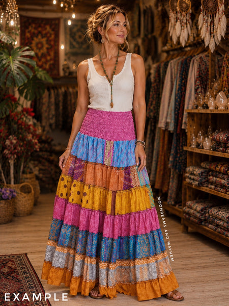STUNNING SHANGRI LA RUFFLE MAXI SKIRT (SR808)