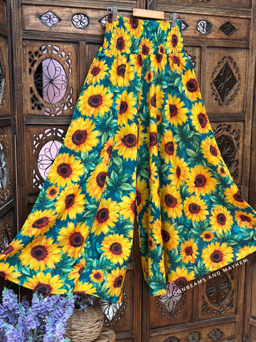 SOLSTICE BLOOM SUNFLOWER TROUSERS (5311D) – Moonbeams and Mayhem