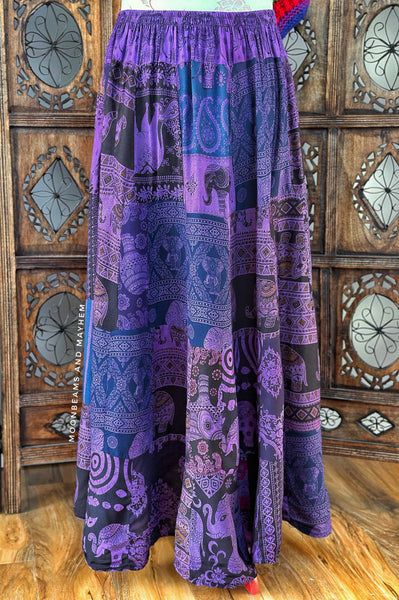 BOHEMIAN PURPLE PATCHWORK SKIRT