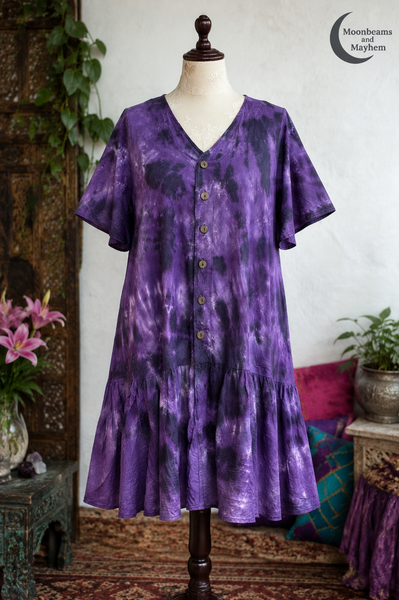 VIOLET MOON BUTTON-THROUGH TUNIC DRESS