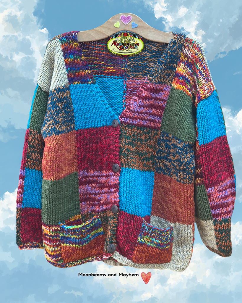 POCKETFUL OF SKIES WOOL CARDIGAN (WC07) - MoonbeamsandMayhem