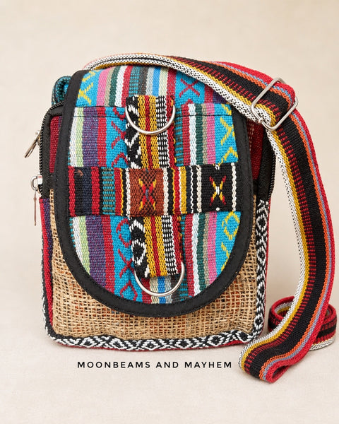 Wandering Spirit Rose Mix patchwork crossbody bag front view