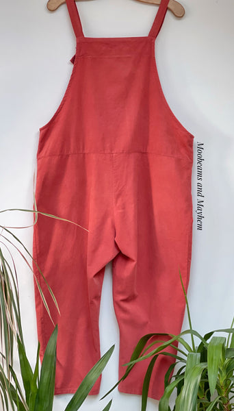 SUNKISSED CORAL NEEDLECORD DOLLY DUNGAREES UK SIZE 10-16