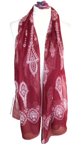 BURGUNDY BLUSH SCARF - MoonbeamsandMayhem