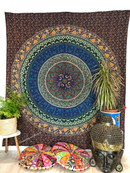 DIVINE MANDALA DOUBLE THROW / WALL HANGING / TAPESTRY - MoonbeamsandMayhem