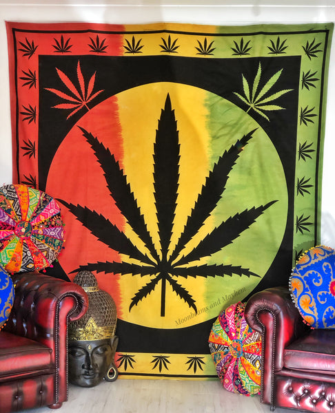 DOUBLE SIZE REGGAE TAPESTRY / WALL HANGING - MoonbeamsandMayhem