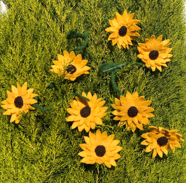 ENCHANTING FELTED SUNFLOWER STRAND - MoonbeamsandMayhem