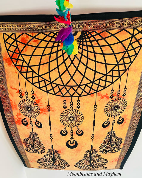 ENCHANTING SINGLE SIZE DREAMCATCHER TAPESTRY - MoonbeamsandMayhem