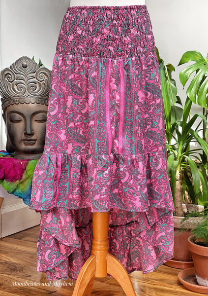 BEAUTIFUL PINK PORTOBELLO ROAD BOHEMIAN SKIRT - MoonbeamsandMayhem