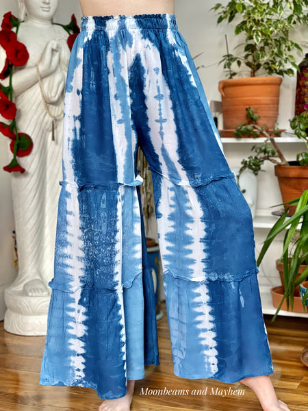 DENIM BLUE PRAIRIE PALAZZO  / WIDE LEG TROUSERS (PR18)