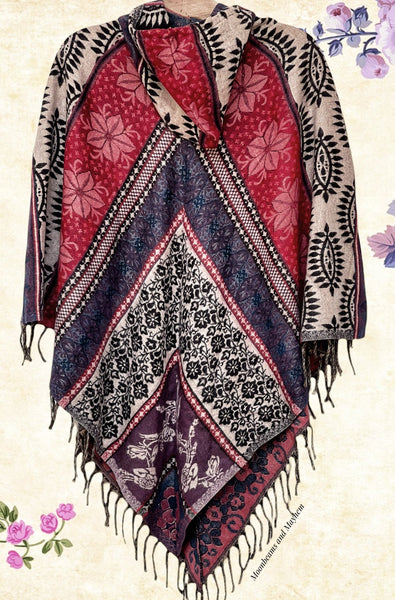 STUNNING BOHEMIAN TASSELED PONCHO (323) - MoonbeamsandMayhem