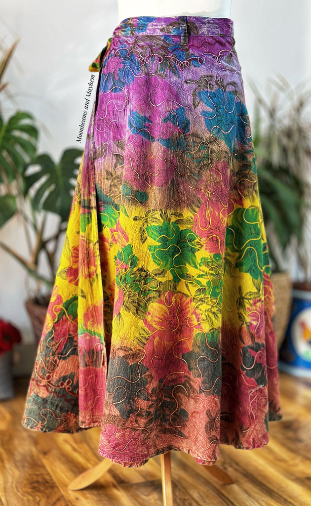 Vintage Sari Silk Mini Gypsy Skirt