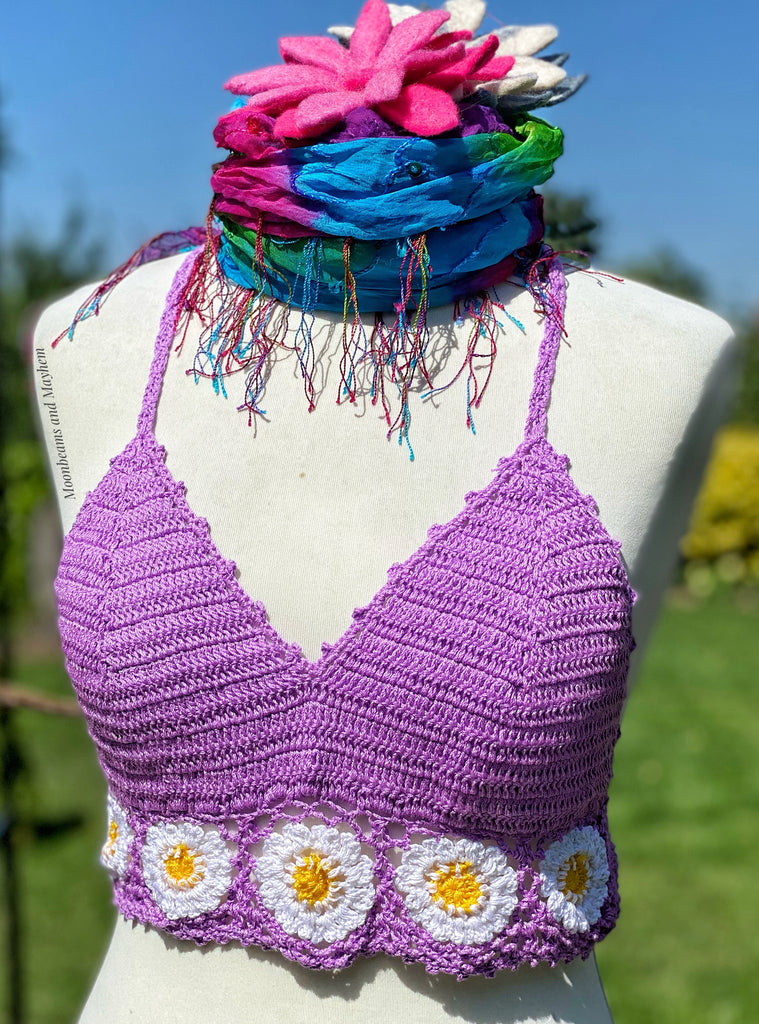 Miss Dazie Bralette - Boho-Inspired Crochet Daisy Design