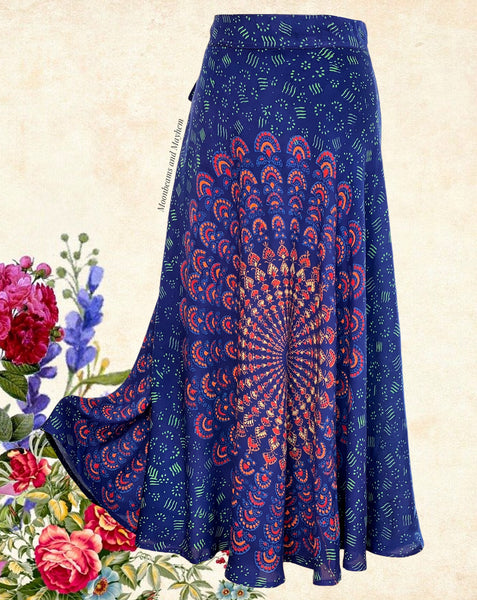 PERSIAN BLUE MANDALA STARSHINE SKIRT M / L - MoonbeamsandMayhem